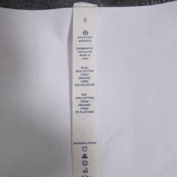 Lululemon Women's Good Karma Pullover Heathered Coal Size 6 Cotton - Picture 5 of 12